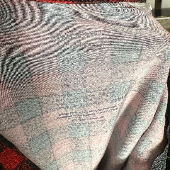 Posh Peanut Red & Black Buffalo Plaid Bamboo  Zipper Footie Sleeper - Picture 4 of 4